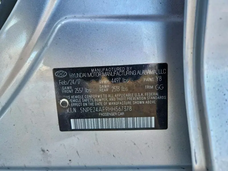 2017 HYUNDAI SONATA SE  