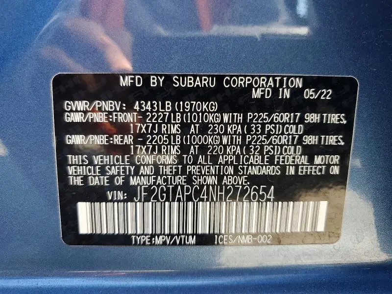 2022 SUBARU CROSSTREK PREMIUM  