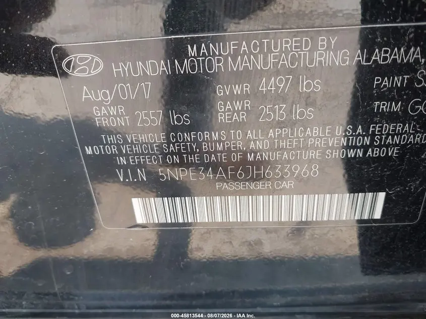 2018 HYUNDAI SONATA LIMITED