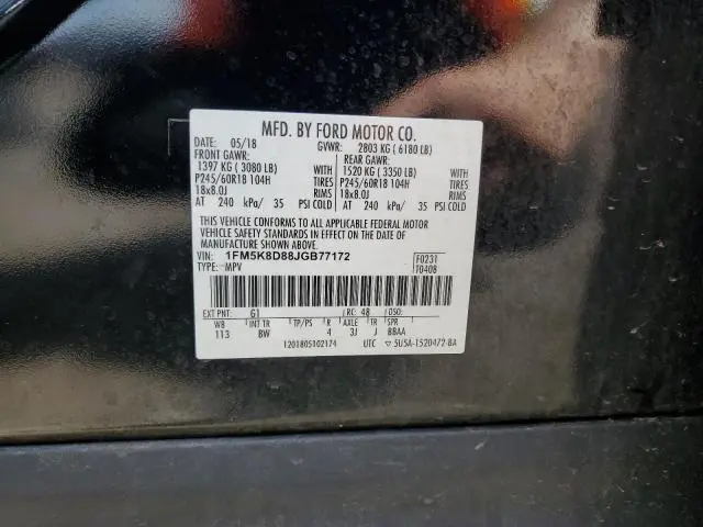 2018 FORD EXPLORER XLT  