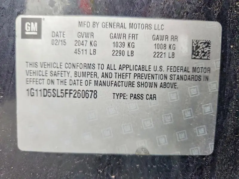 2015 CHEVROLET MALIBU 2LT  