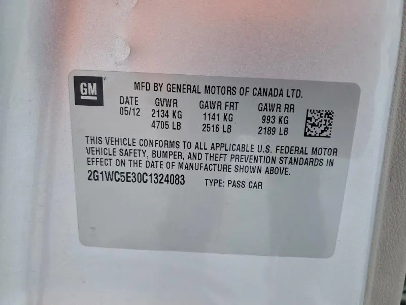 2012 CHEVROLET IMPALA LTZ  