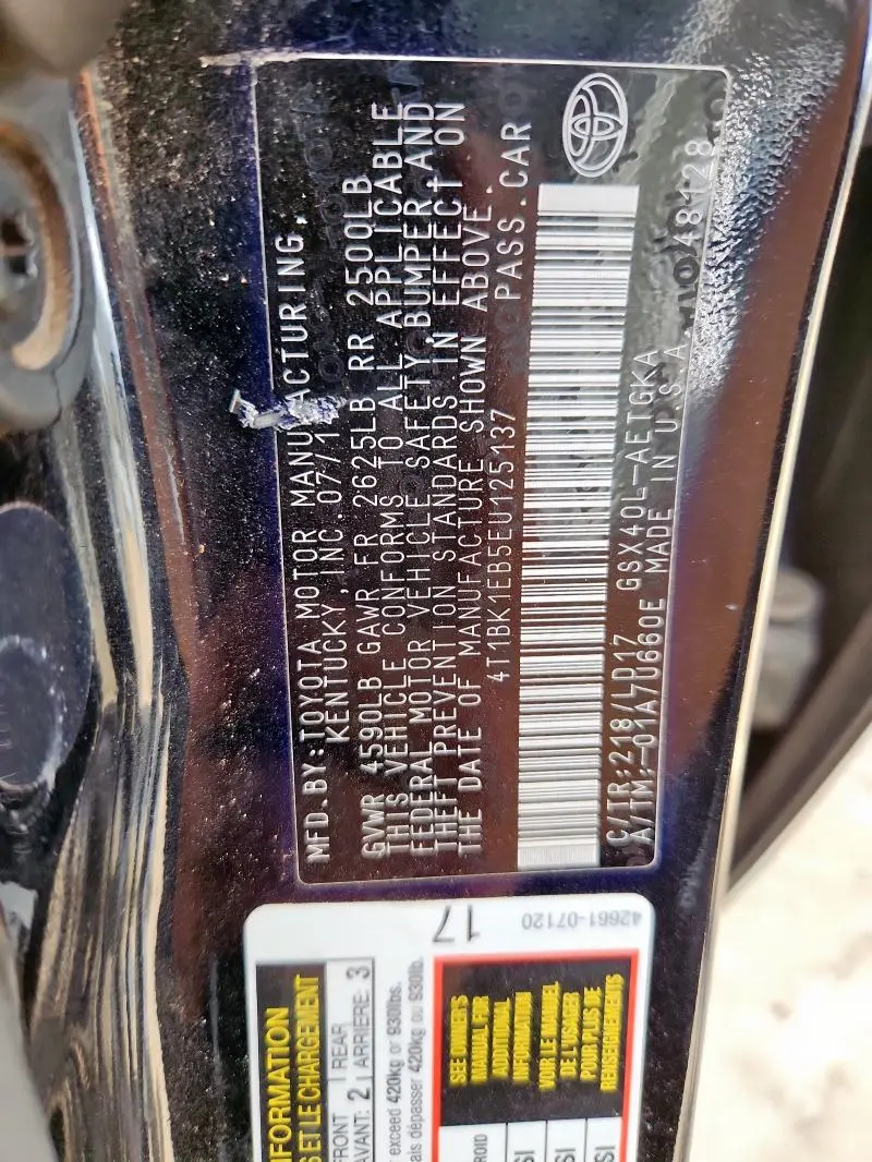 2014 TOYOTA AVALON BASE  