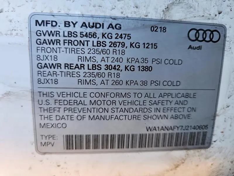 2018 AUDI Q5 PREMIUM  