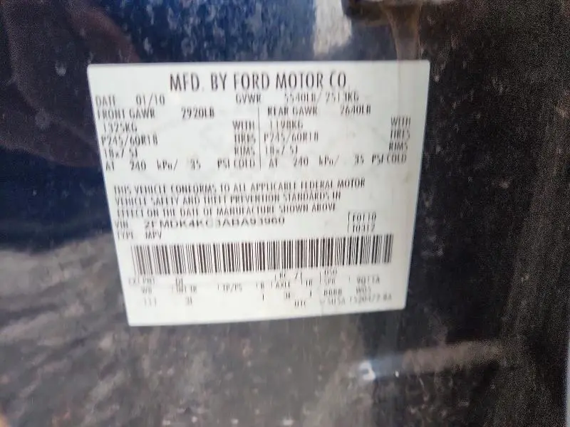 2010 FORD EDGE LIMITED  