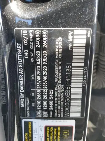 2018 MERCEDES-BENZ GLC 43 4MATIC AMG  