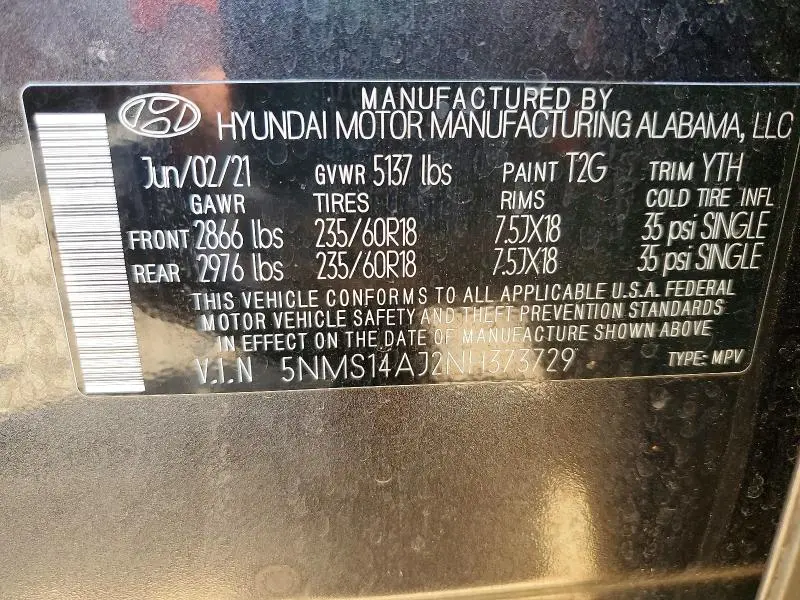 2022 HYUNDAI SANTA FE SE  