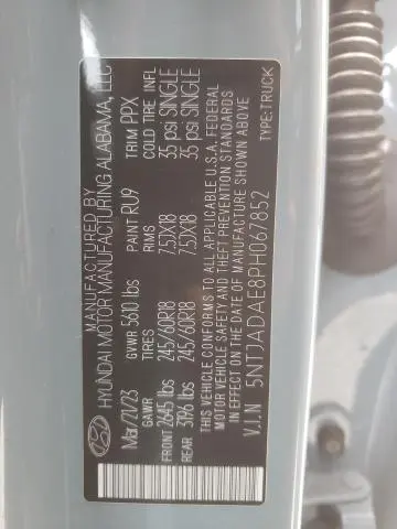 2023 HYUNDAI SANTA CRUZ SE  