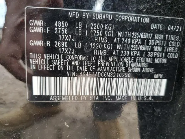 2021 SUBARU OUTBACK PREMIUM  