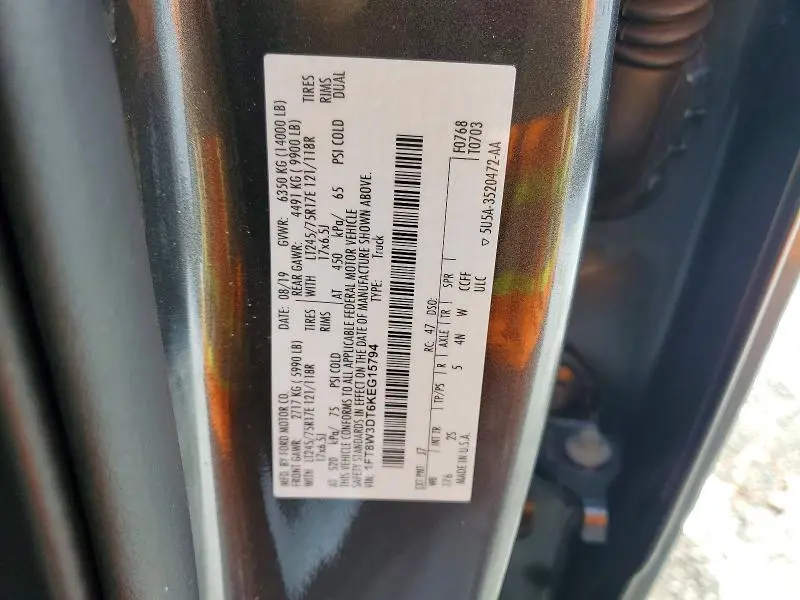 2019 FORD F350 SUPER DUTY  