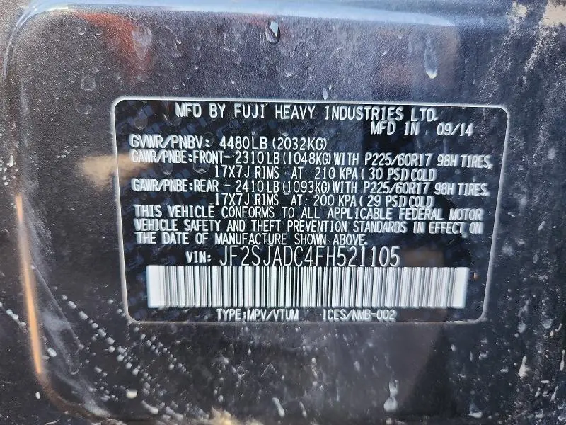 2015 SUBARU FORESTER 2.5I PREMIUM  