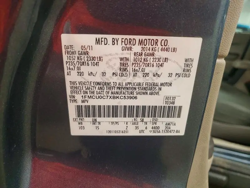 2011 FORD ESCAPE XLS  