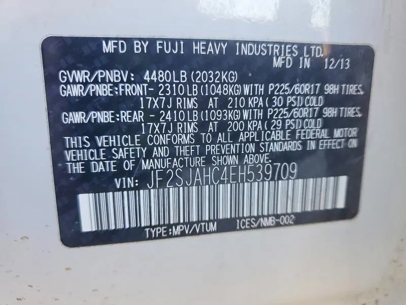 2014 SUBARU FORESTER 2.5I LIMITED  