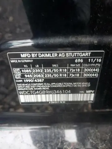 2017 MERCEDES-BENZ GLA 250 4MATIC  