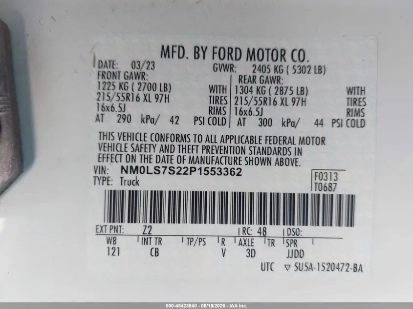 2023 FORD TRANSIT CONNECT XL