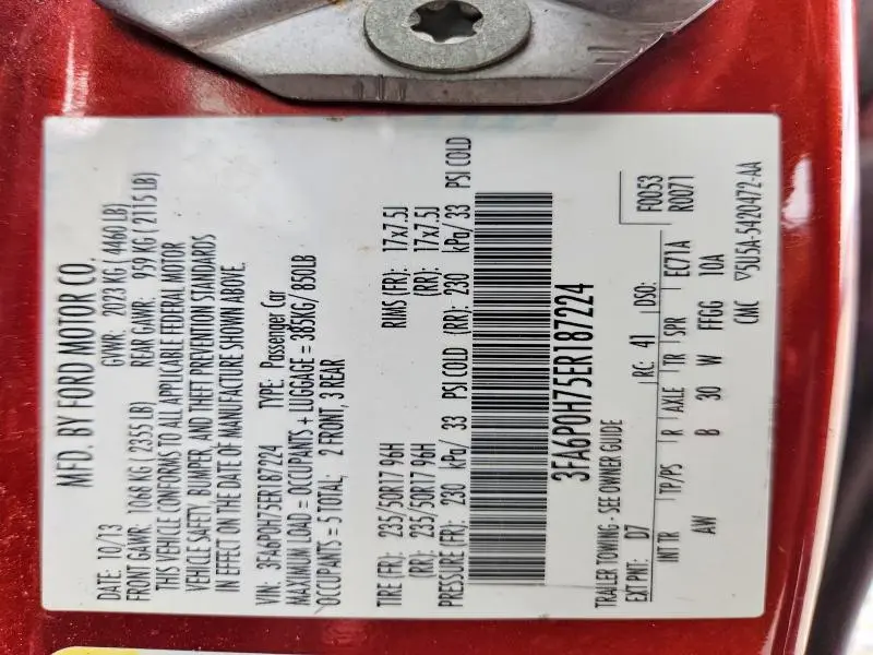 2014 FORD FUSION SE  