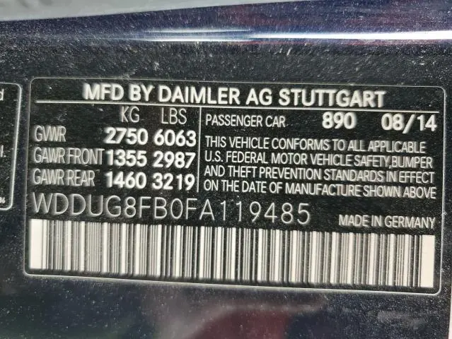 2015 MERCEDES-BENZ S 550 4MATIC  