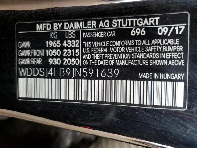 2018 MERCEDES-BENZ CLA 250  
