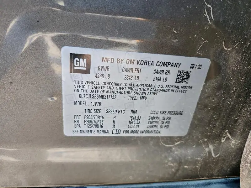 2021 CHEVROLET TRAX 1LT  