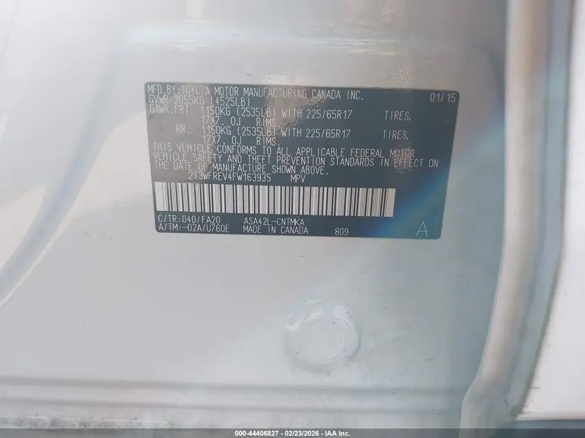 2015 TOYOTA RAV4 XLE