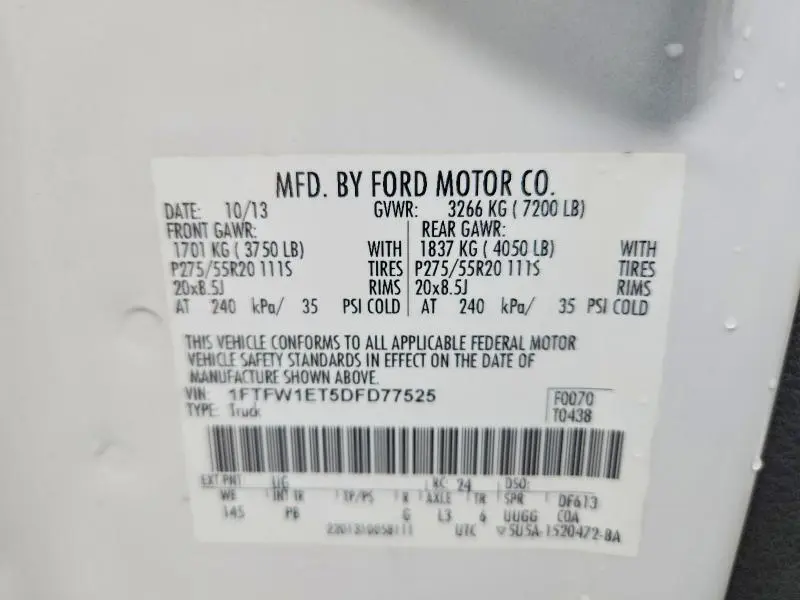 2013 FORD F150 SUPERCREW  
