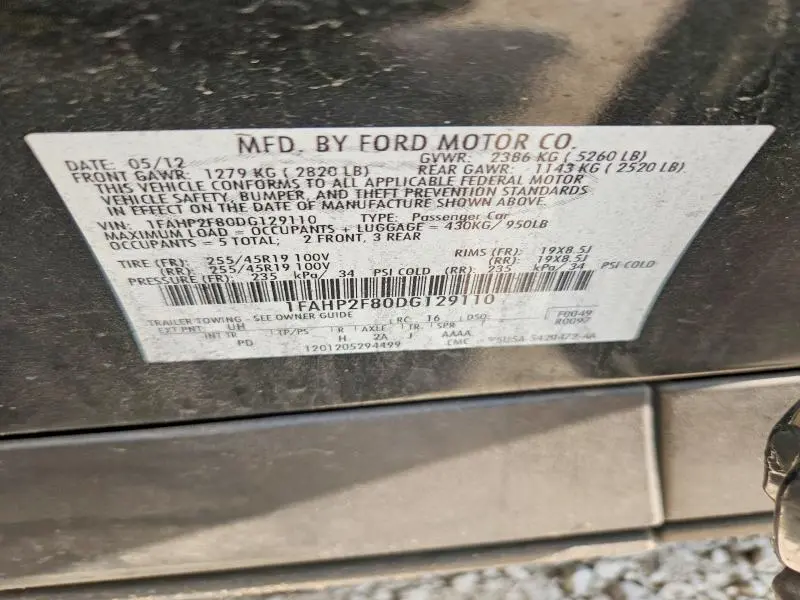 2013 FORD TAURUS LIMITED  