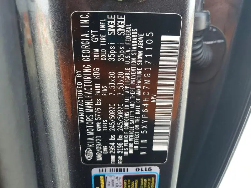 2021 KIA TELLURIDE S  