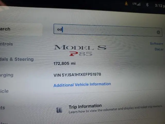 2014 TESLA MODEL S   