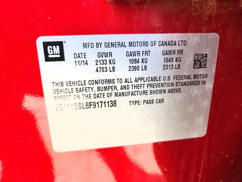 2015 CHEVROLET IMPALA LT  