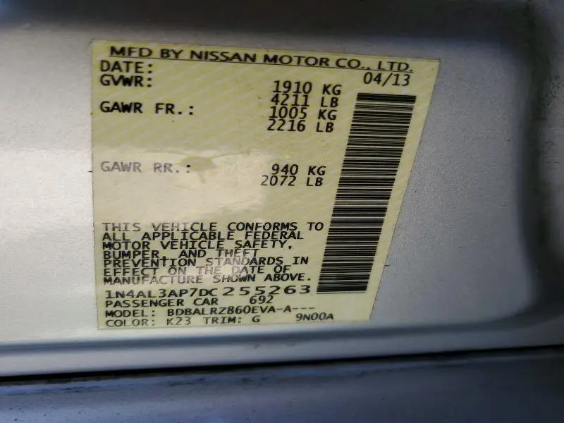 2013 NISSAN ALTIMA 2.5  
