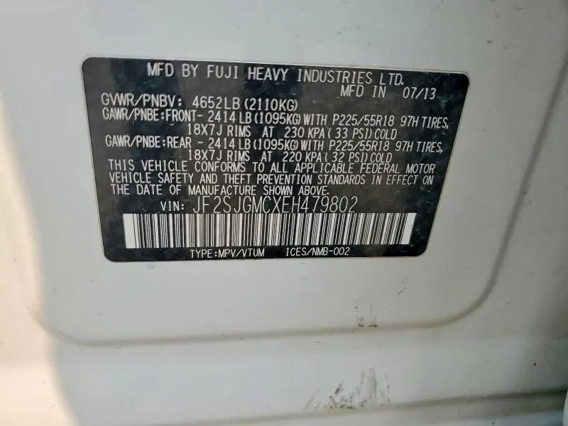 2014 SUBARU FORESTER 2.0XT TOURING  