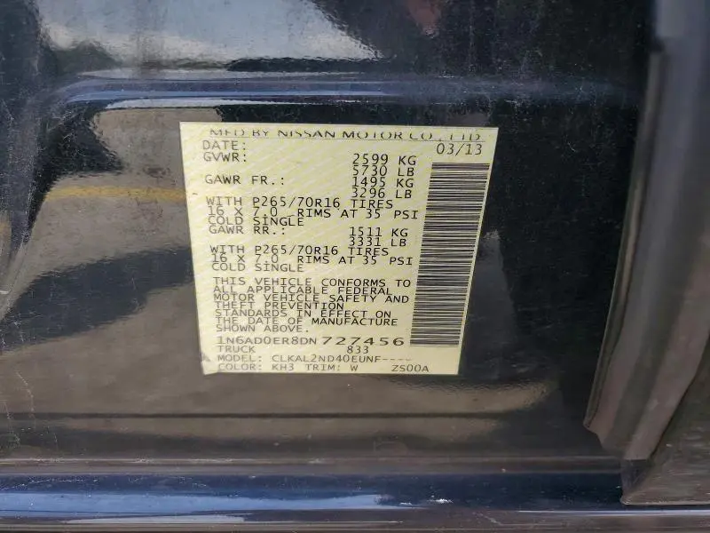 2013 NISSAN FRONTIER S  
