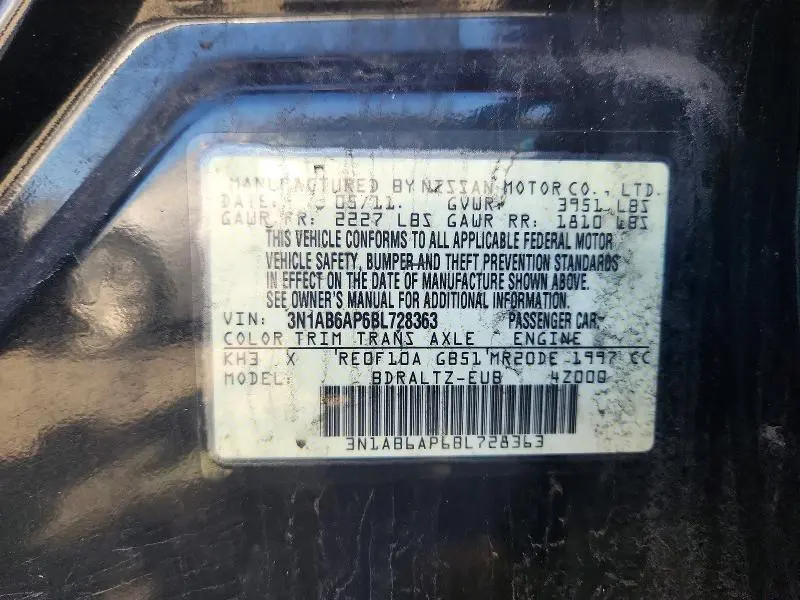 2011 NISSAN SENTRA 2.0  