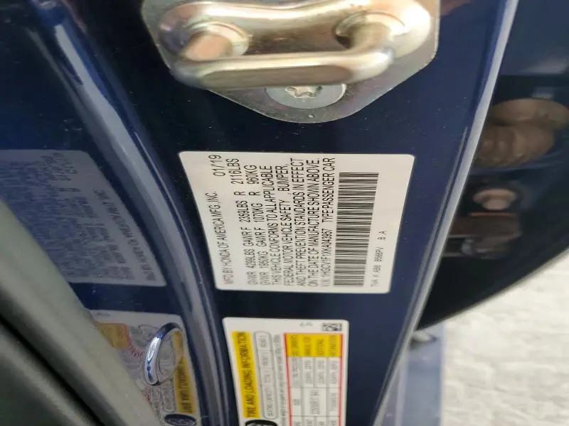 2019 HONDA ACCORD LX  