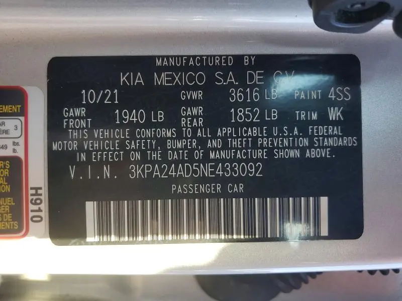 2022 KIA RIO S  