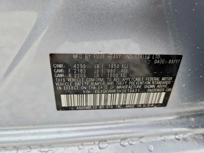 2017 SUBARU IMPREZA SPORT  