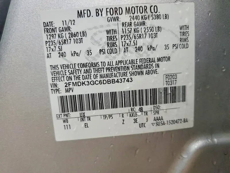2013 FORD EDGE SE  