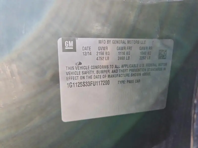 2015 CHEVROLET IMPALA LT  