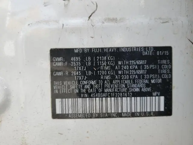2015 SUBARU OUTBACK 2.5I PREMIUM  
