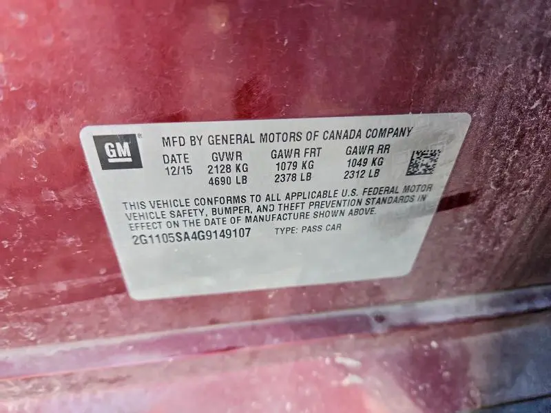 2016 CHEVROLET IMPALA LT  