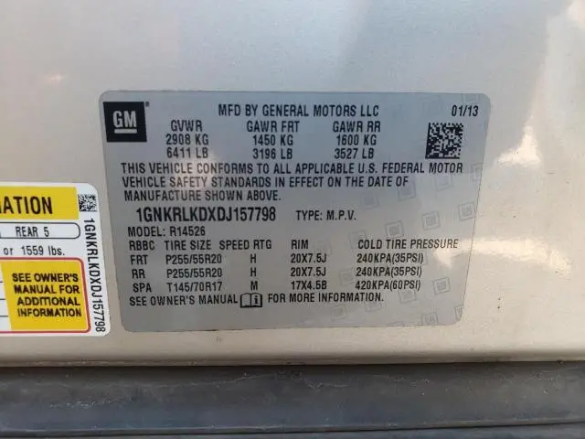 2013 CHEVROLET TRAVERSE LTZ  