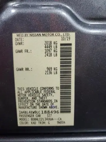 2020 NISSAN ALTIMA SL  