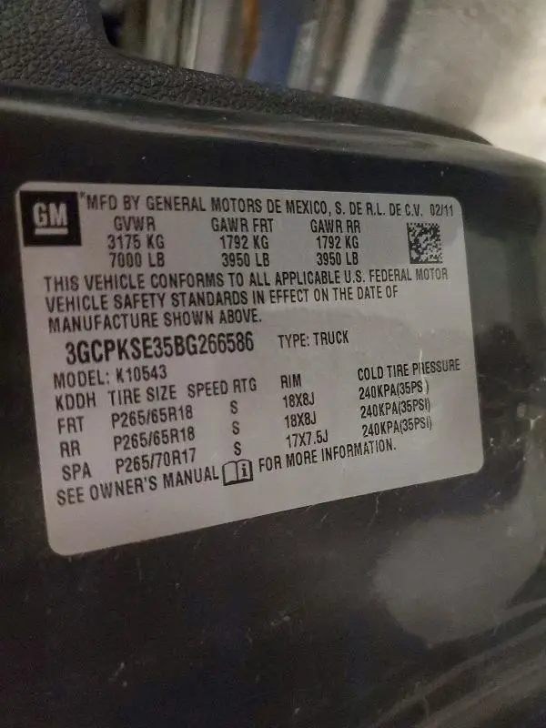 2011 CHEVROLET SILVERADO K1500 LT  
