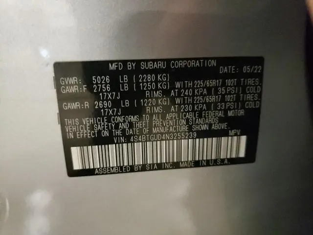 2022 SUBARU OUTBACK WILDERNESS  