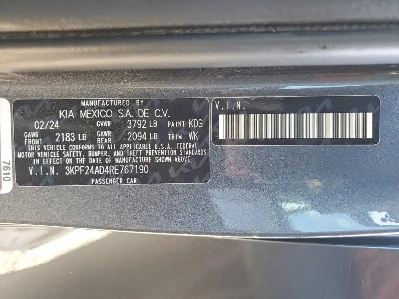 2024 KIA FORTE LXS  