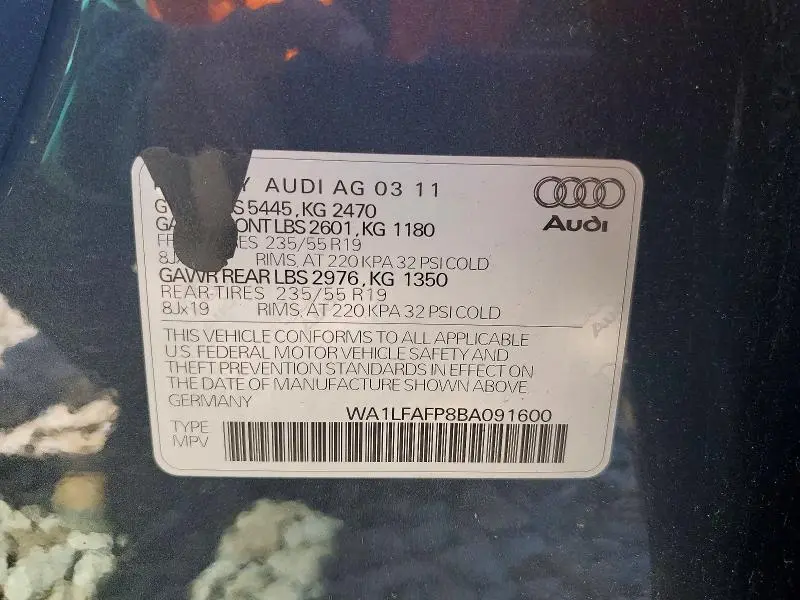 2011 AUDI Q5 PREMIUM PLUS  