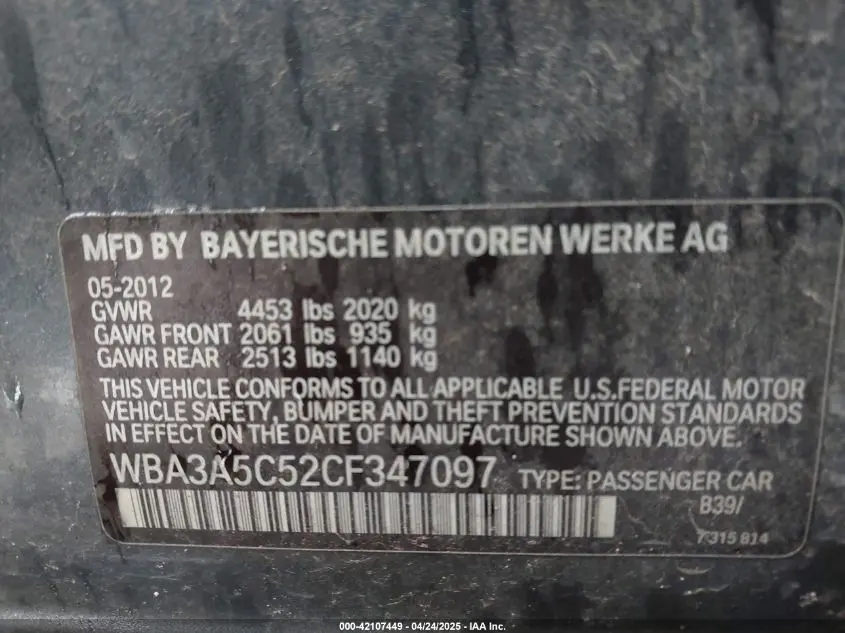2012 BMW 328I  