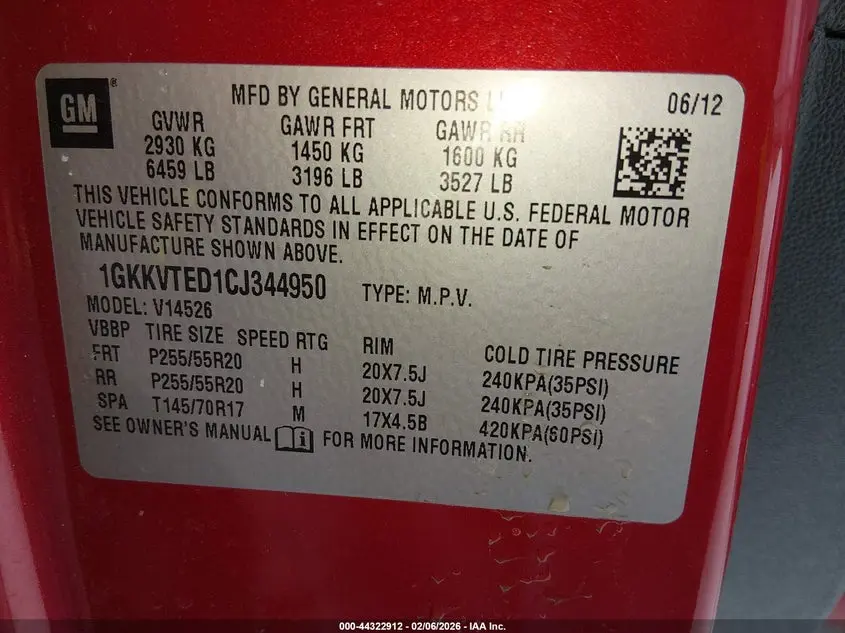 2012 GMC ACADIA DENALI