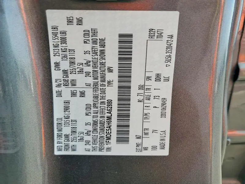 2021 FORD BRONCO BASE  