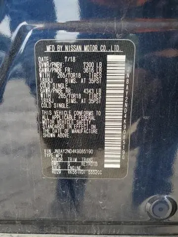 2019 NISSAN ARMADA SV